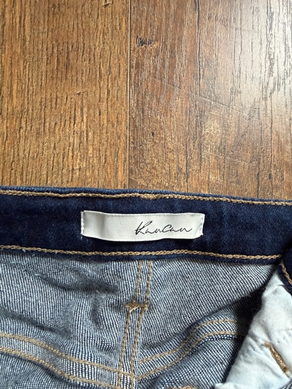 KanCan Dark Indigo Cropped Frayed-Hem Jeans - Picture 2 of 10